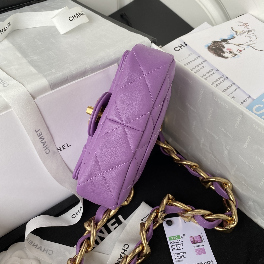Chanel Mini Flap Bag Purple For Women, Women’s Bags Shoulder And Crossbody Bags 6.6in/17cm