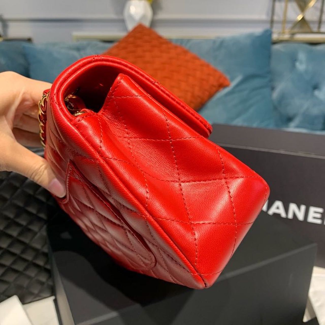 Chanel Mini Flap Bag Red For Women, Women’s Bags, Women’s Bag, Shoulder And Crossbody 7.8in/20cm
