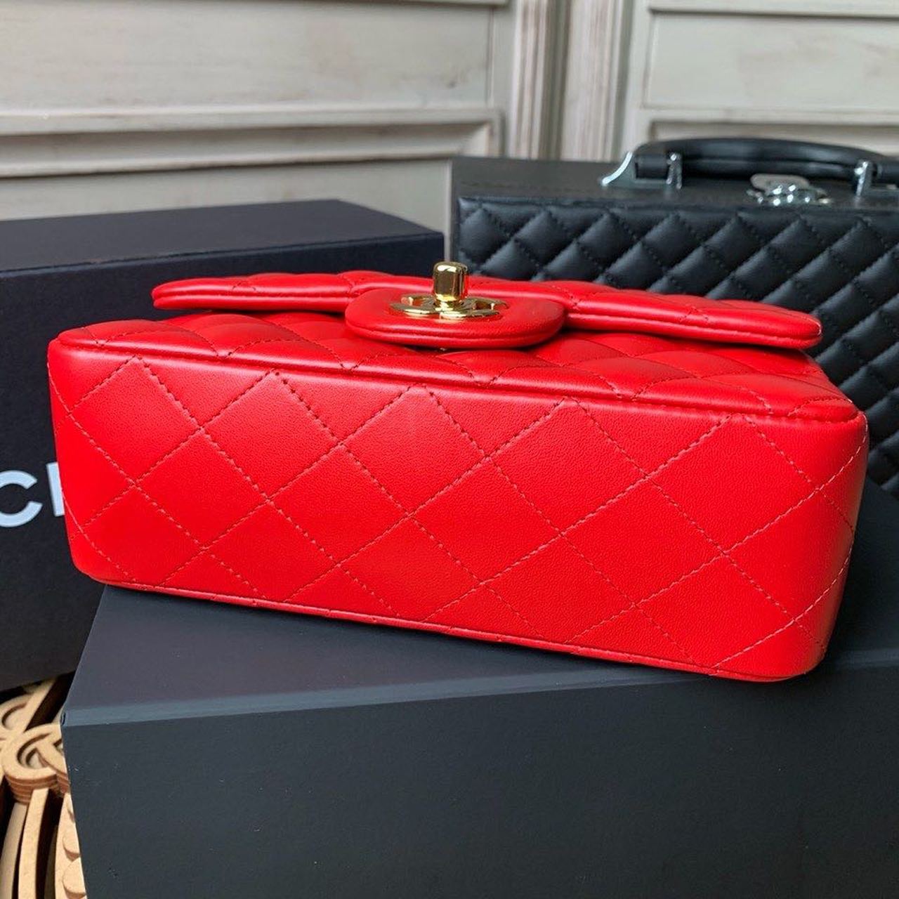 Chanel Mini Flap Bag Red For Women, Women’s Bags, Women’s Bag, Shoulder And Crossbody 7.8in/20cm