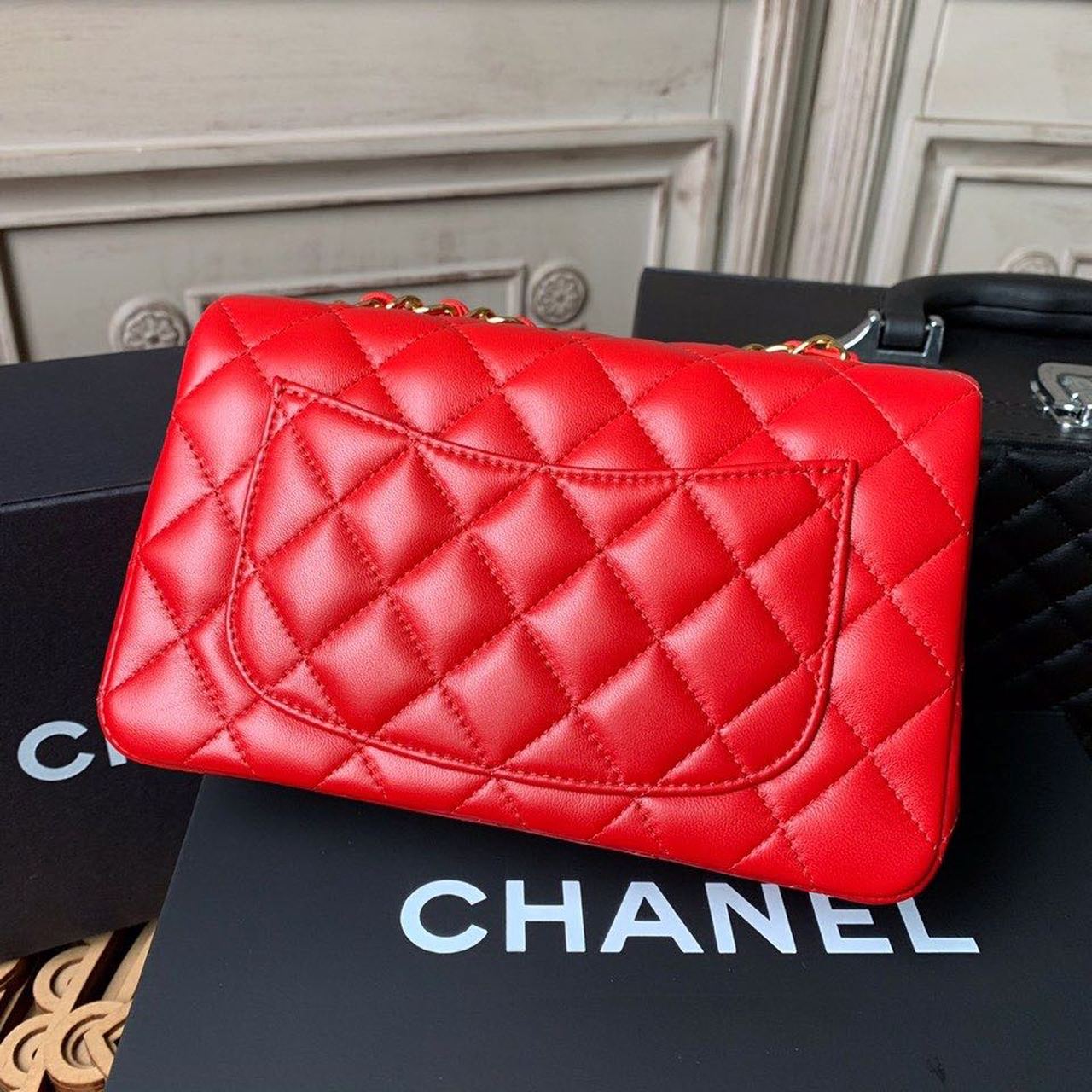 Chanel Mini Flap Bag Red For Women, Women’s Bags, Women’s Bag, Shoulder And Crossbody 7.8in/20cm