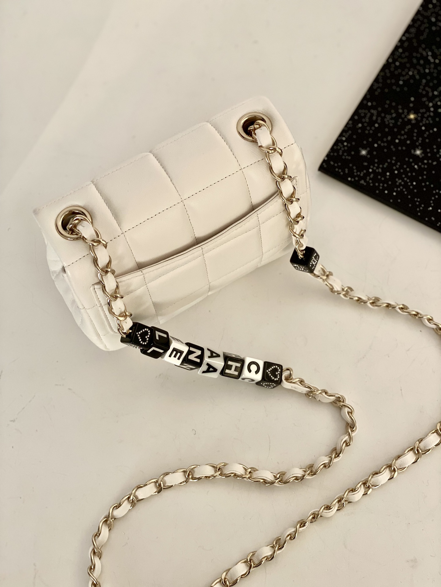 Chanel Mini Flap Bag White/Black For Women 6.2in/17cm