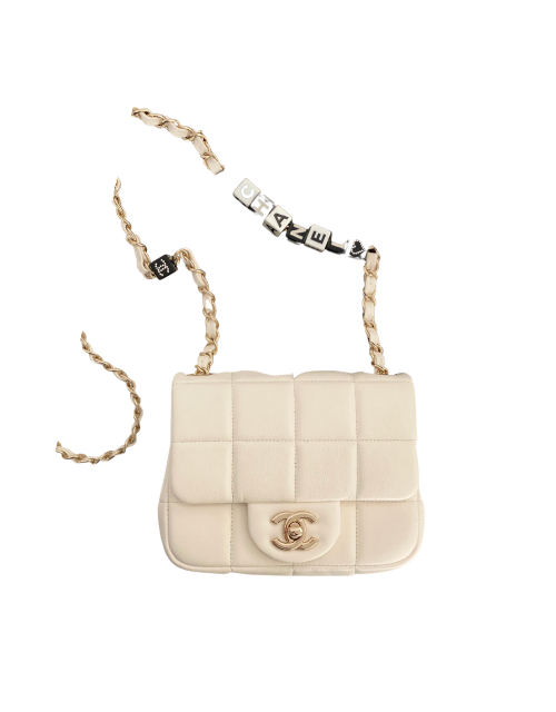 Chanel Mini Flap Bag White/Black For Women 6.2in/17cm