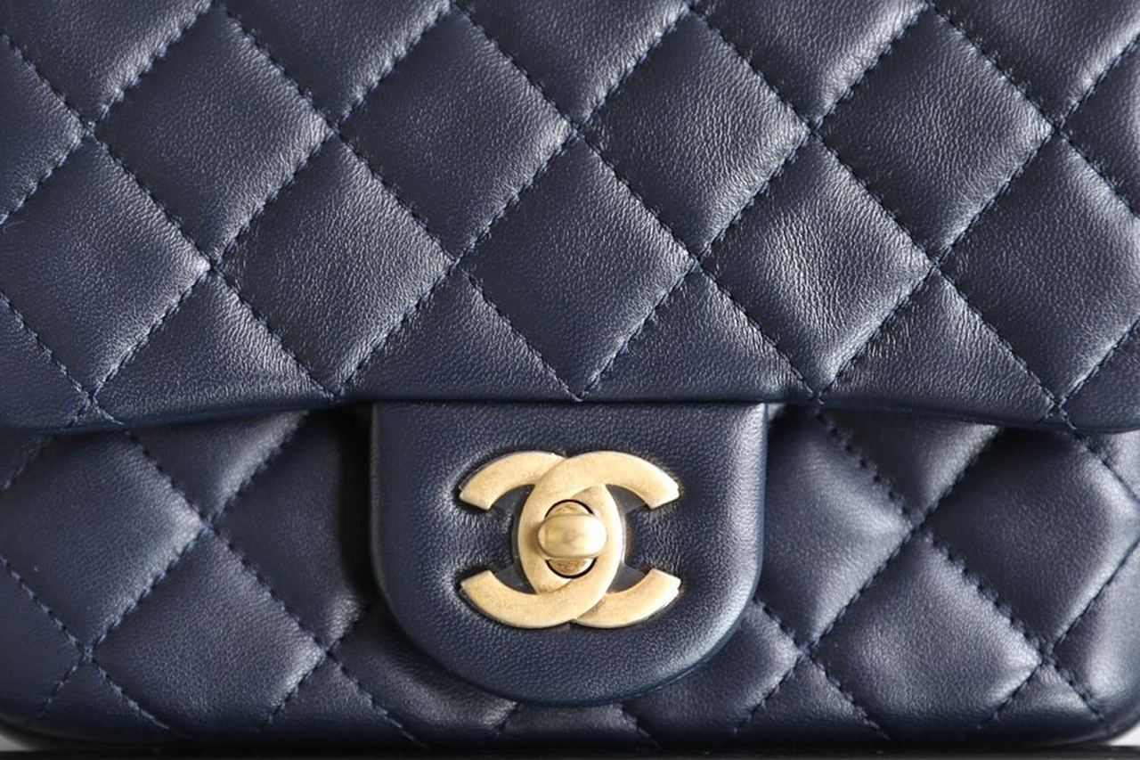 Chanel Mini Flap Bag With CC Ball On Strap Navy Blue For Women, Women’s Handbags, Shoulder And Crossbody Bags 6.7in/17cm