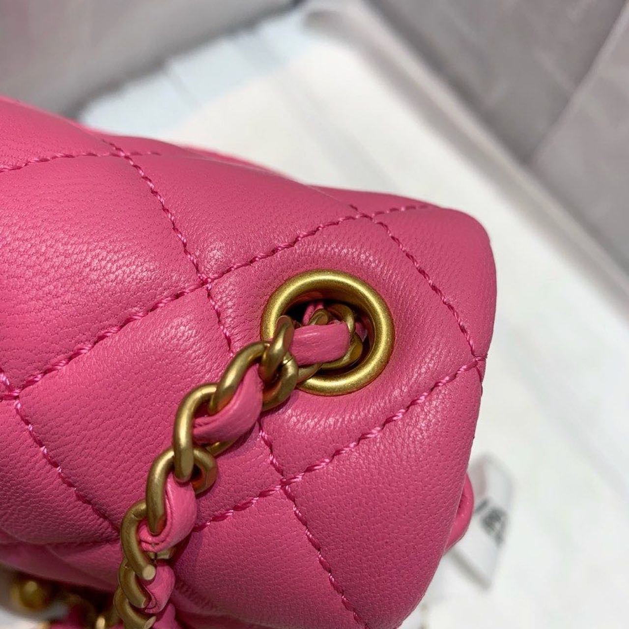 Chanel Mini Flap Bag With CC Ball On Strap Pink For Women, Women’s Handbags, Shoulder And Crossbody Bags 6.7in/17cm