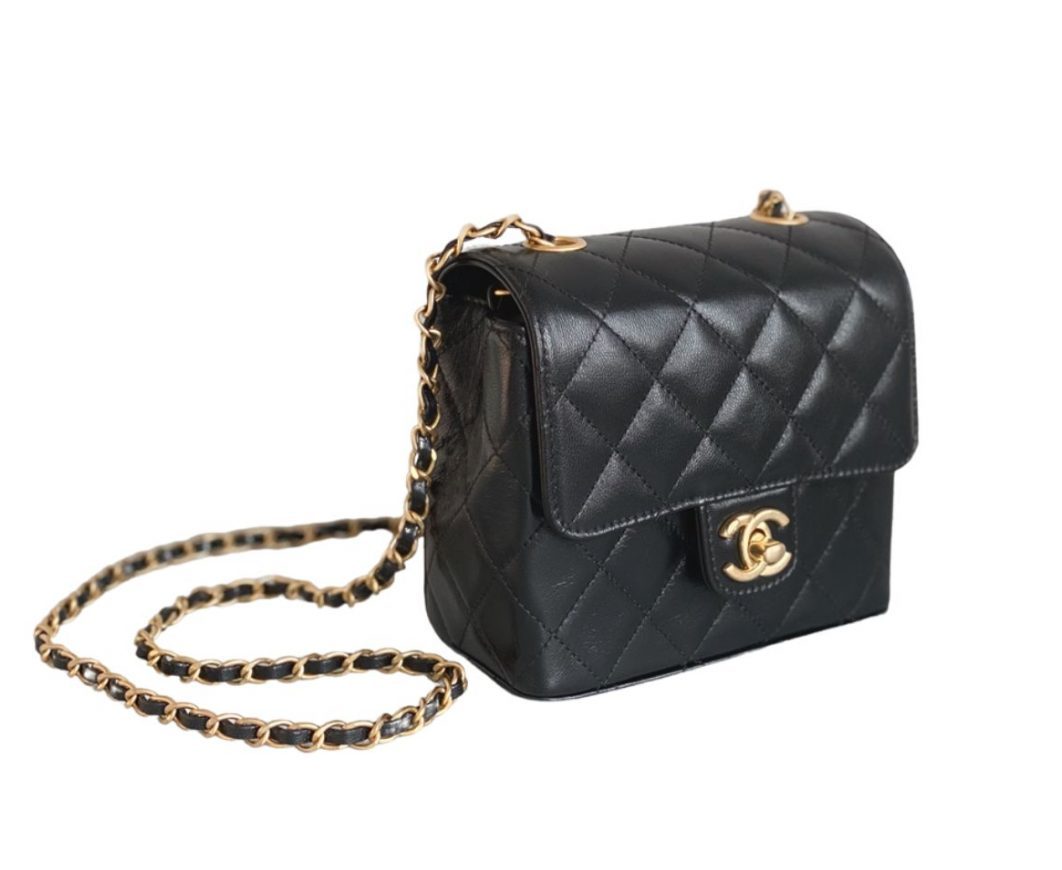 Chanel Mini Flap Bag With Handle Black For Women 6.6 in / 17 cm