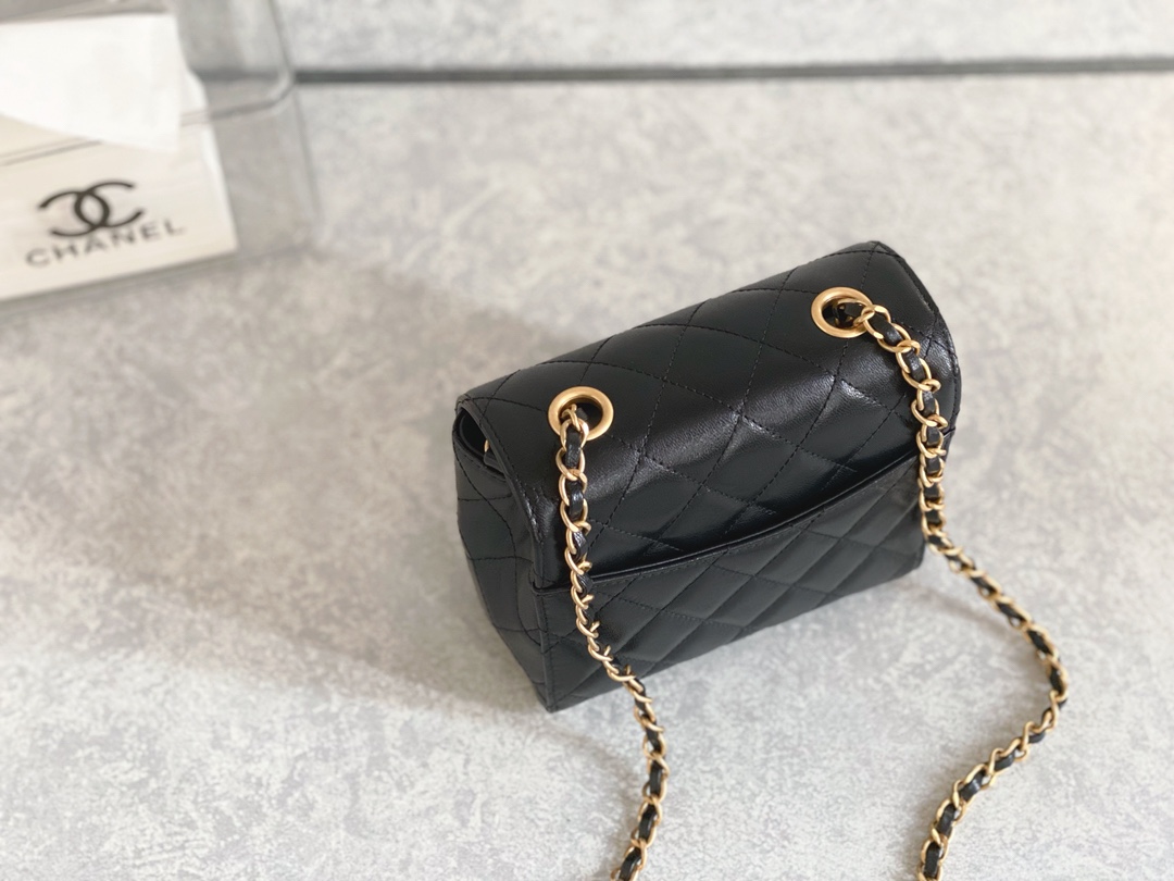 Chanel Mini Flap Bag With Handle Black For Women 6.6 in / 17 cm