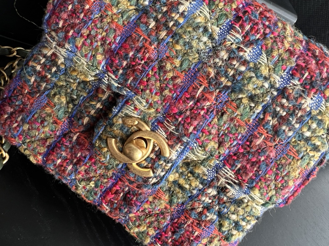 Chanel Mini Flap Bag With Handle Multicorlor/ White For Women 6.6 in / 17 cm AS3648 NK340