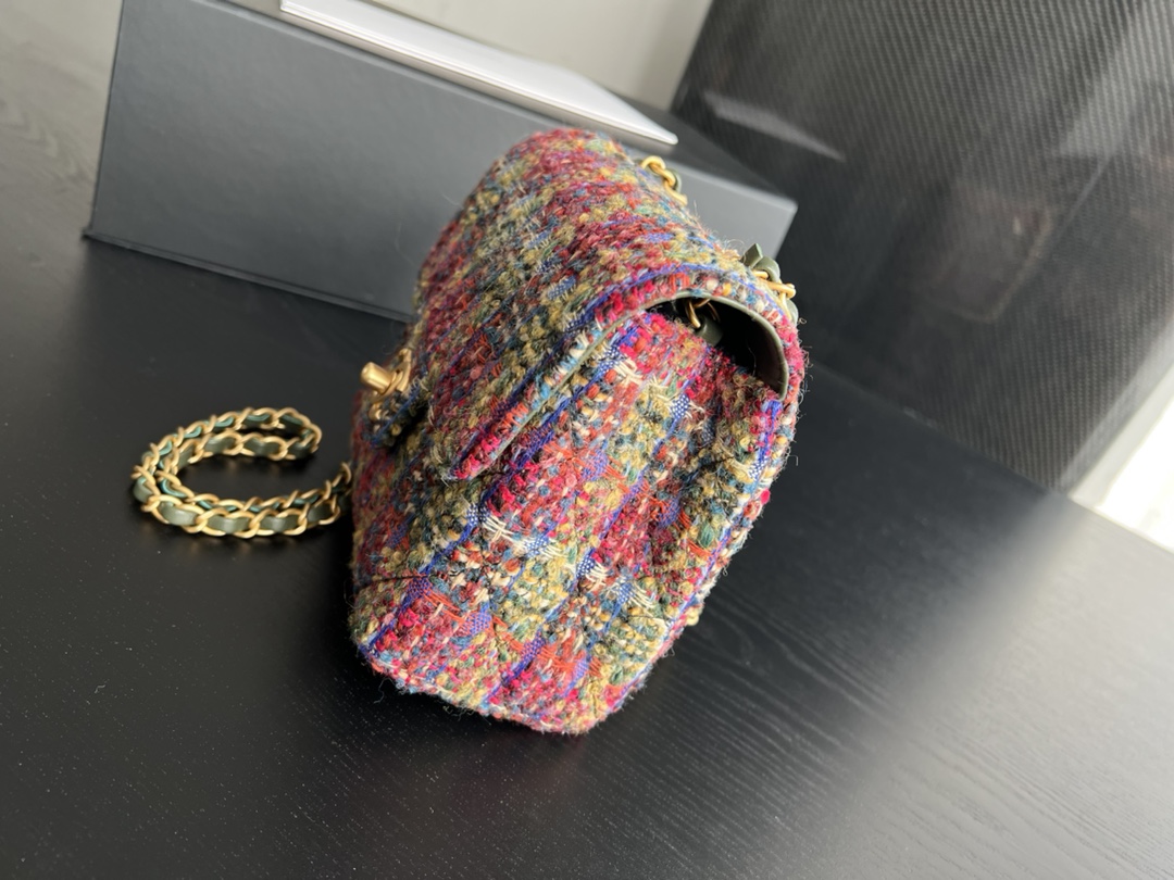Chanel Mini Flap Bag With Handle Multicorlor/ White For Women 6.6 in / 17 cm AS3648 NK340