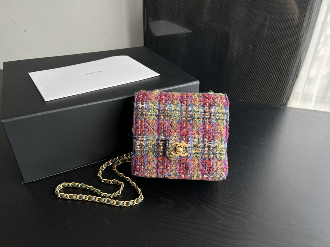 Chanel Mini Flap Bag With Handle Multicorlor/ White For Women 6.6 in / 17 cm AS3648 NK340