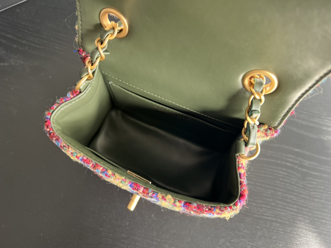 Chanel Mini Flap Bag With Handle Multicorlor/ White For Women 6.6 in / 17 cm AS3648 NK340