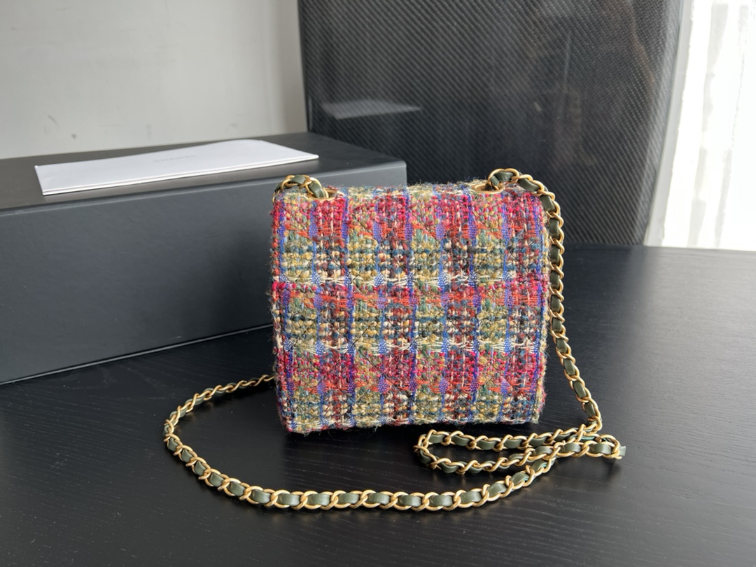 Chanel Mini Flap Bag With Handle Multicorlor/ White For Women 6.6 in / 17 cm AS3648 NK340