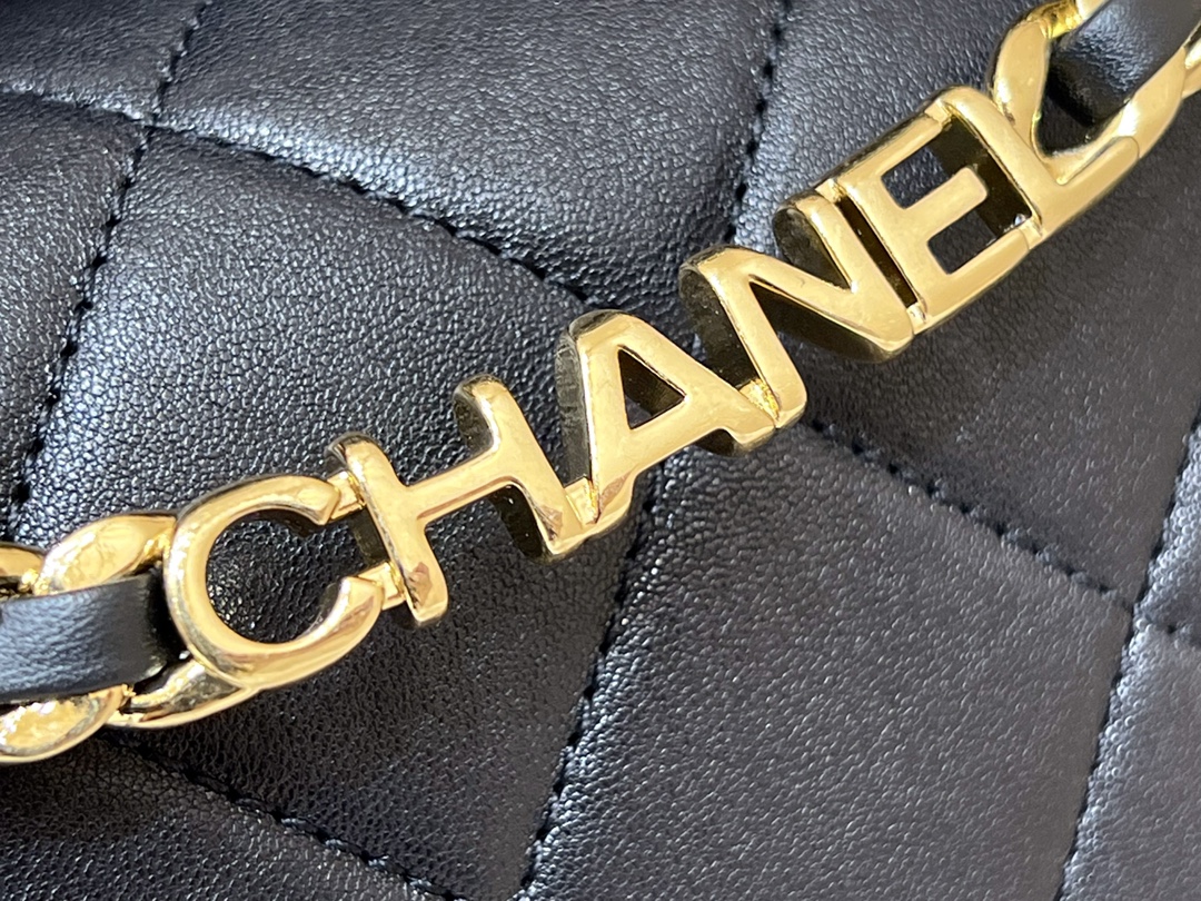Chanel Mini Flap Bag With Top Handle Black For Women 6.6in/17cm AS3748 94305