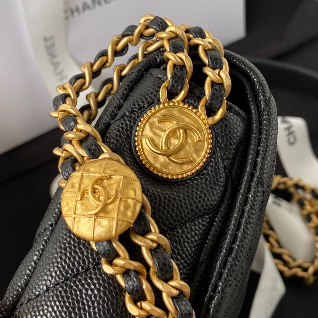 Chanel Mini Flap Bag With Top Handle Gold Hardware Black For Women, Women’s Handbags, Shoulder Bags 7.9in/20cm