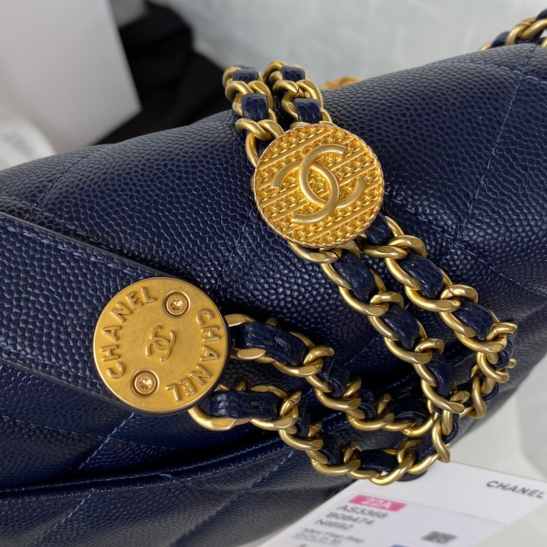 Chanel Mini Flap Bag With Top Handle Gold Hardware Navy Blue For Women, Women’s Handbags, Shoulder Bags 7.9in/20cm AS2431 NJ532