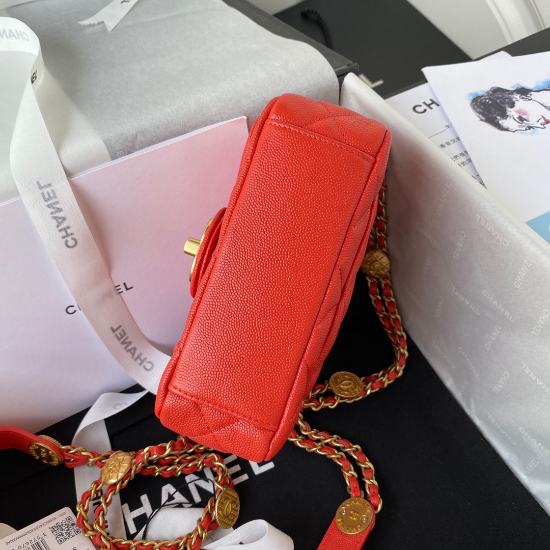 Chanel Mini Flap Bag With Top Handle Gold Hardware Red For Women, Women’s Handbags, Shoulder Bags 7.9in/20cm AS2431 