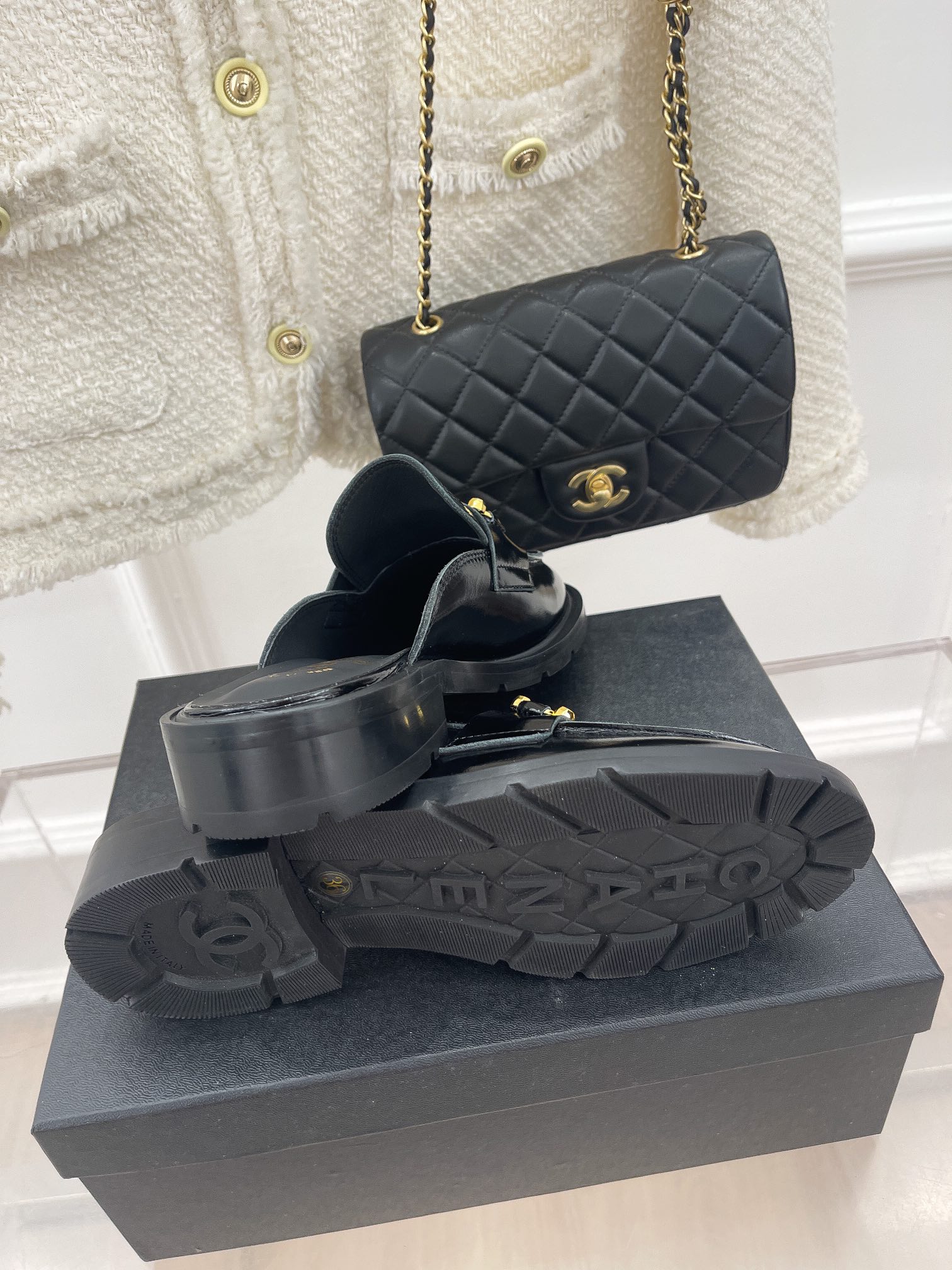 Chanel Mules Black For Women 1in/2.5cm