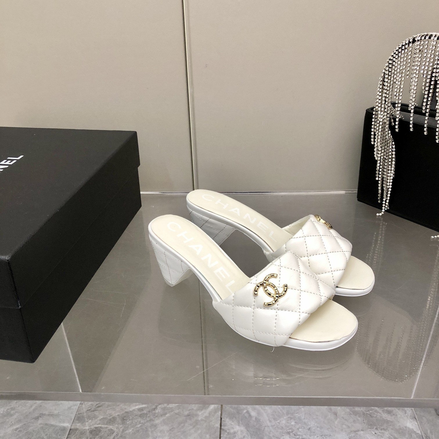 Chanel Mules White For Women, Women’s Shoes 2.4in/6.2cm G38820