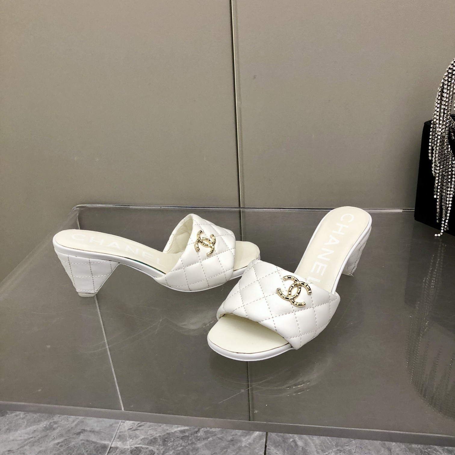 Chanel Mules White For Women, Women’s Shoes 2.4in/6.2cm G38820