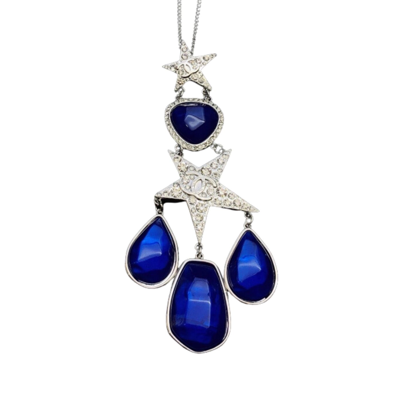 Chanel Needlestone Necklace Blue For Women