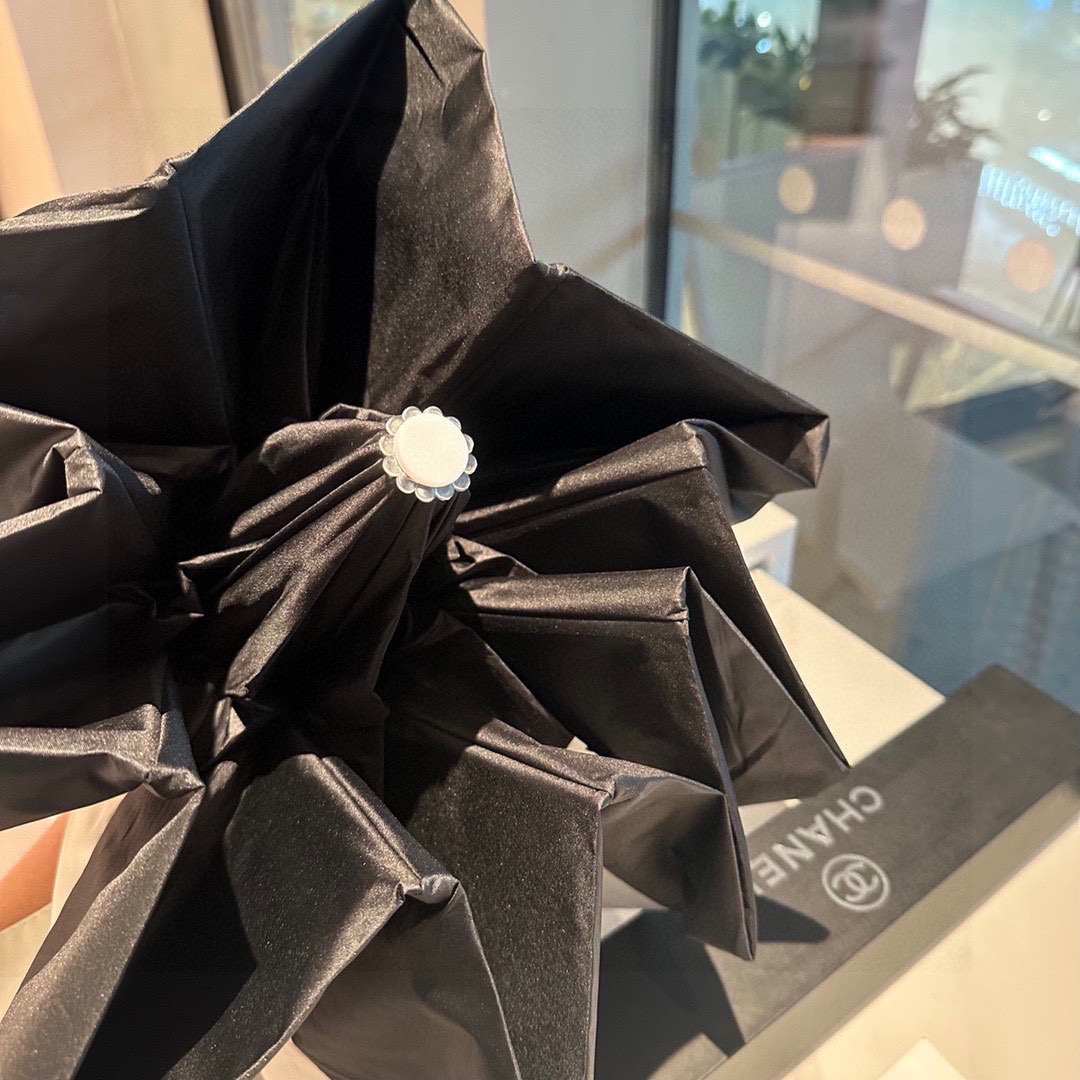 Chanel Nylon CC Folding Umbrella Black