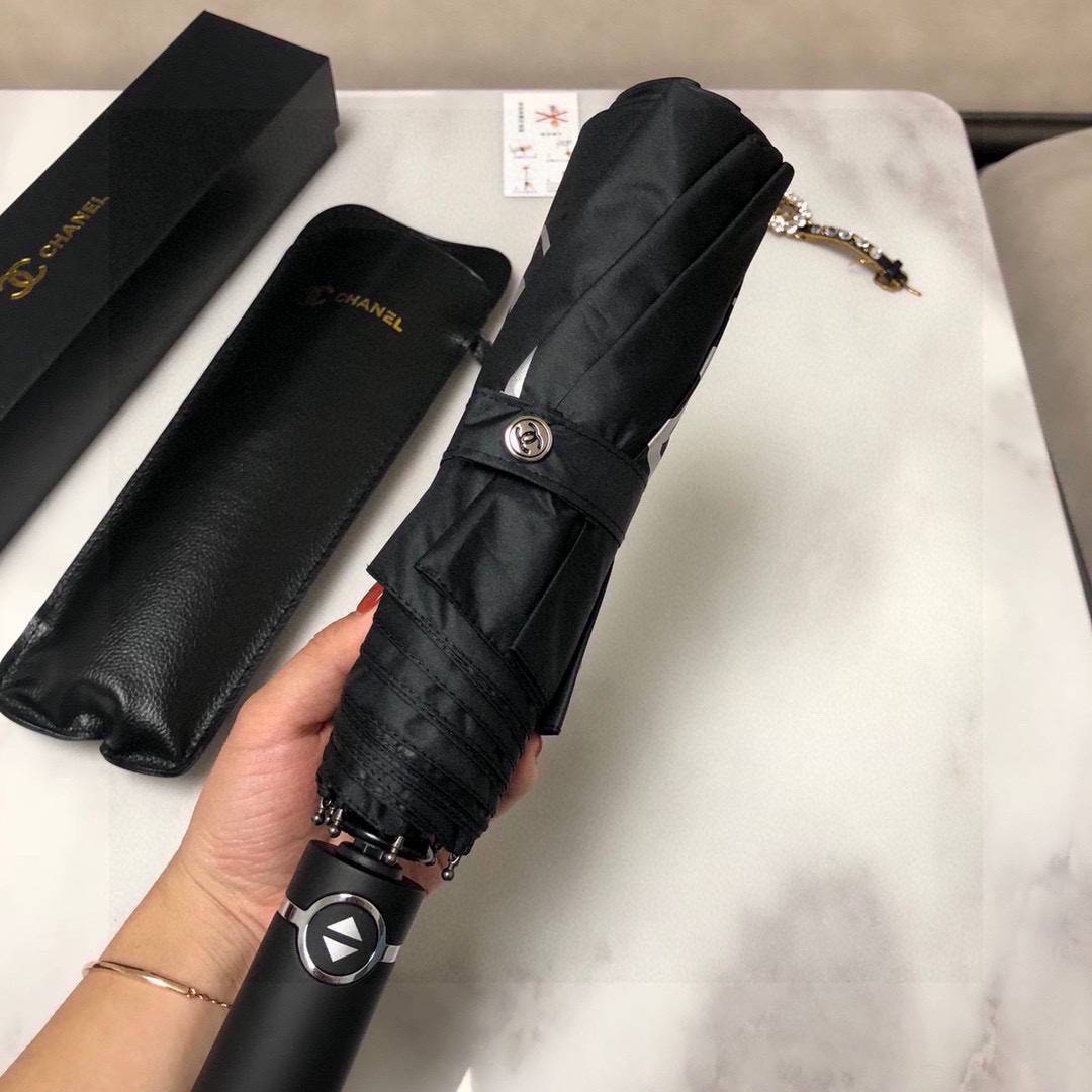 Chanel Nylon CC Folding Umbrella Black