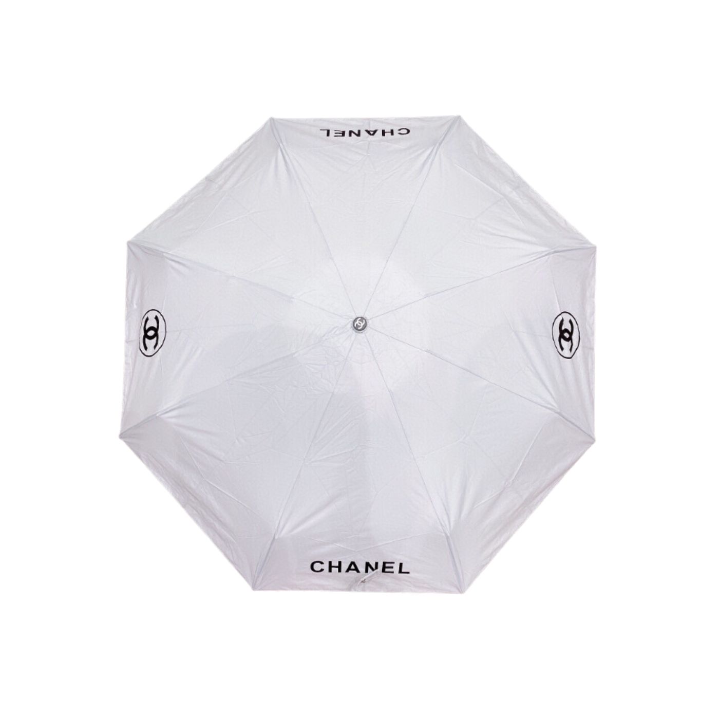 Chanel Nylon CC Folding Umbrella White