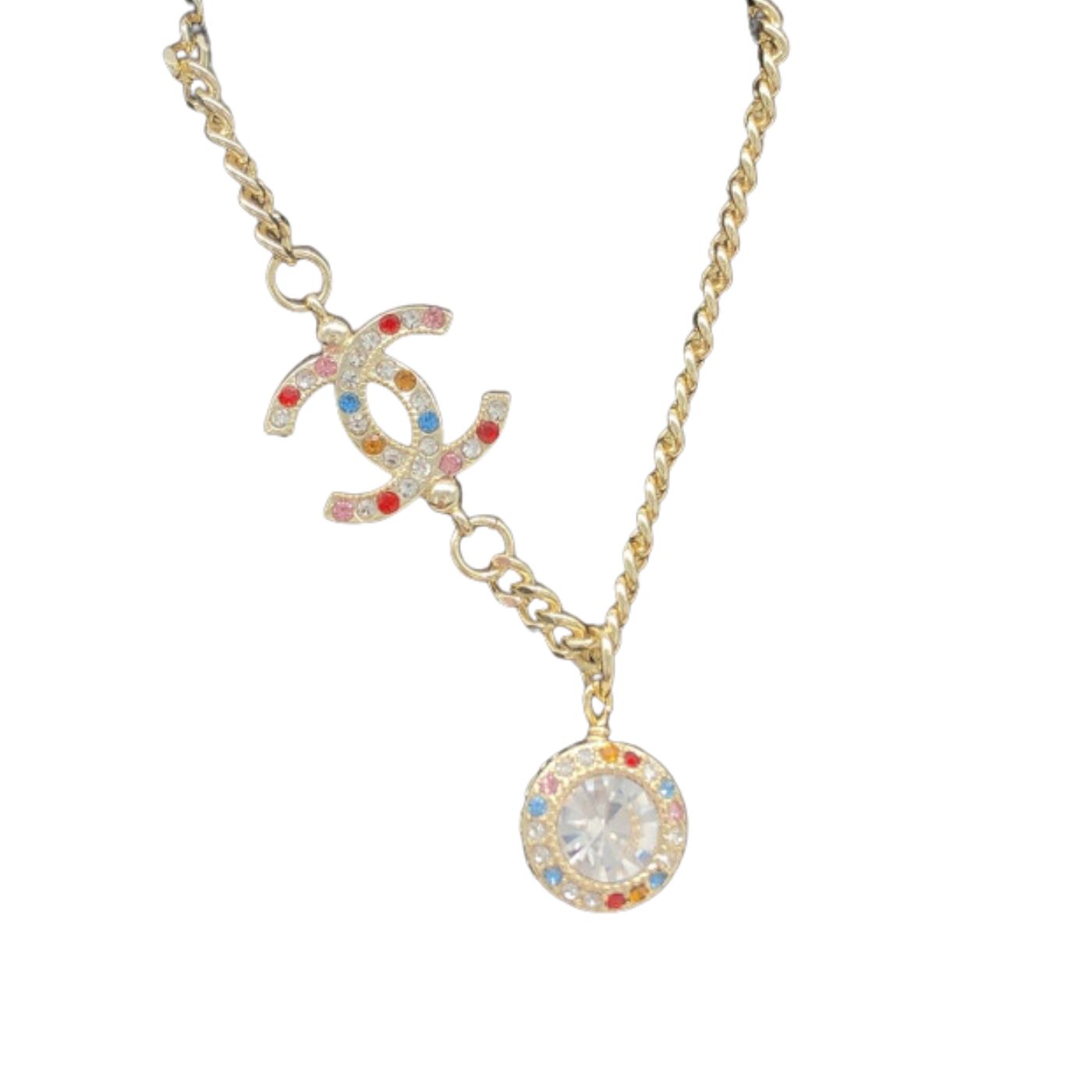 Chanel Pearl Diamond Necklace Gold For Women
