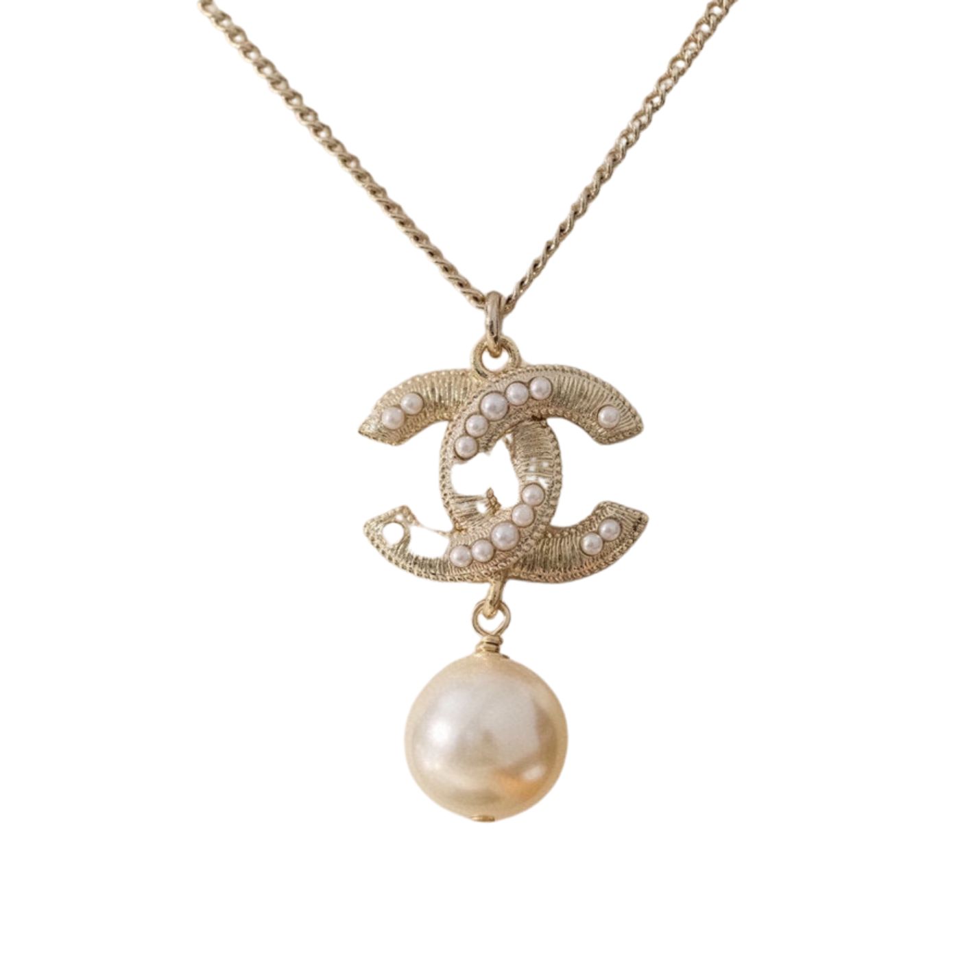 Chanel Pearl Necklace Gold For Women