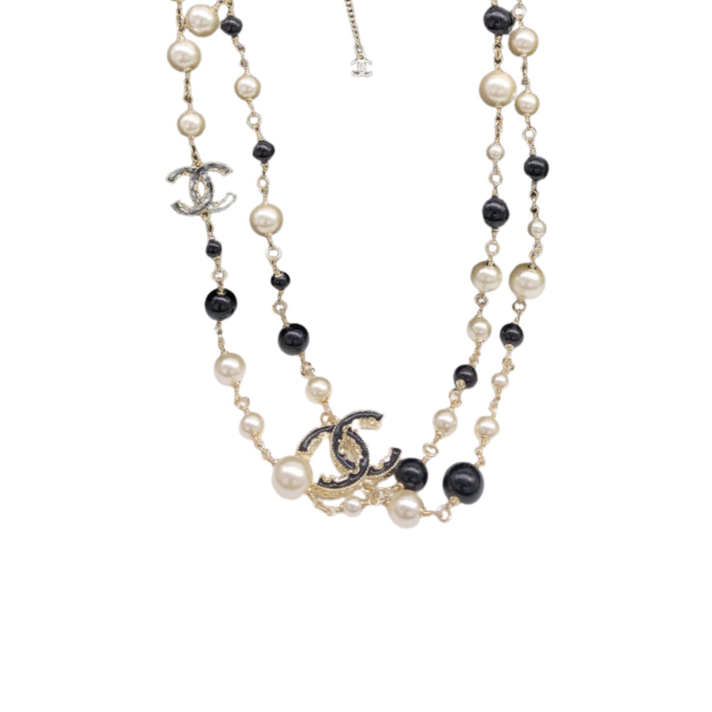 Chanel Pearl Necklace Gold For Women