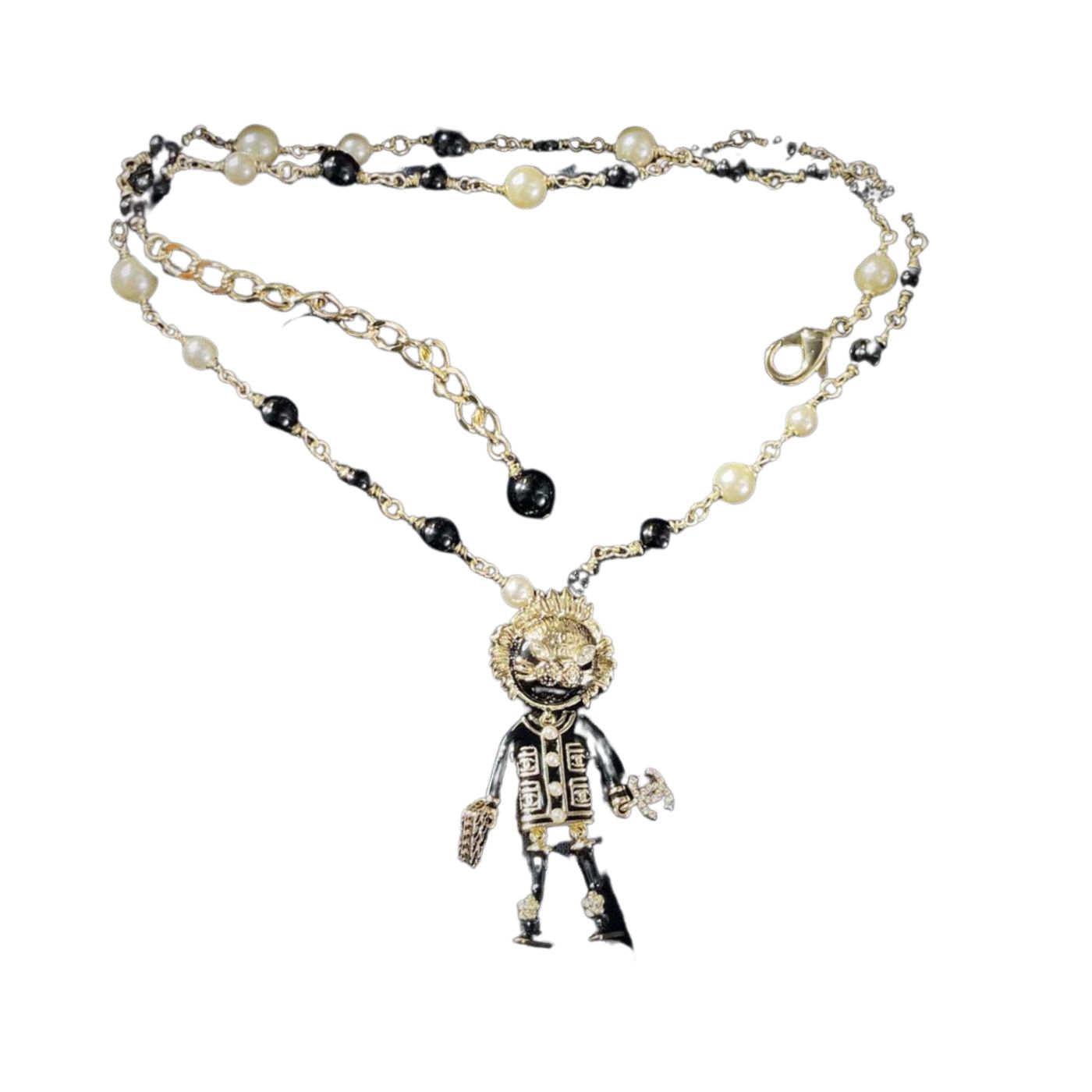Chanel Pearl Necklace Gold For Women