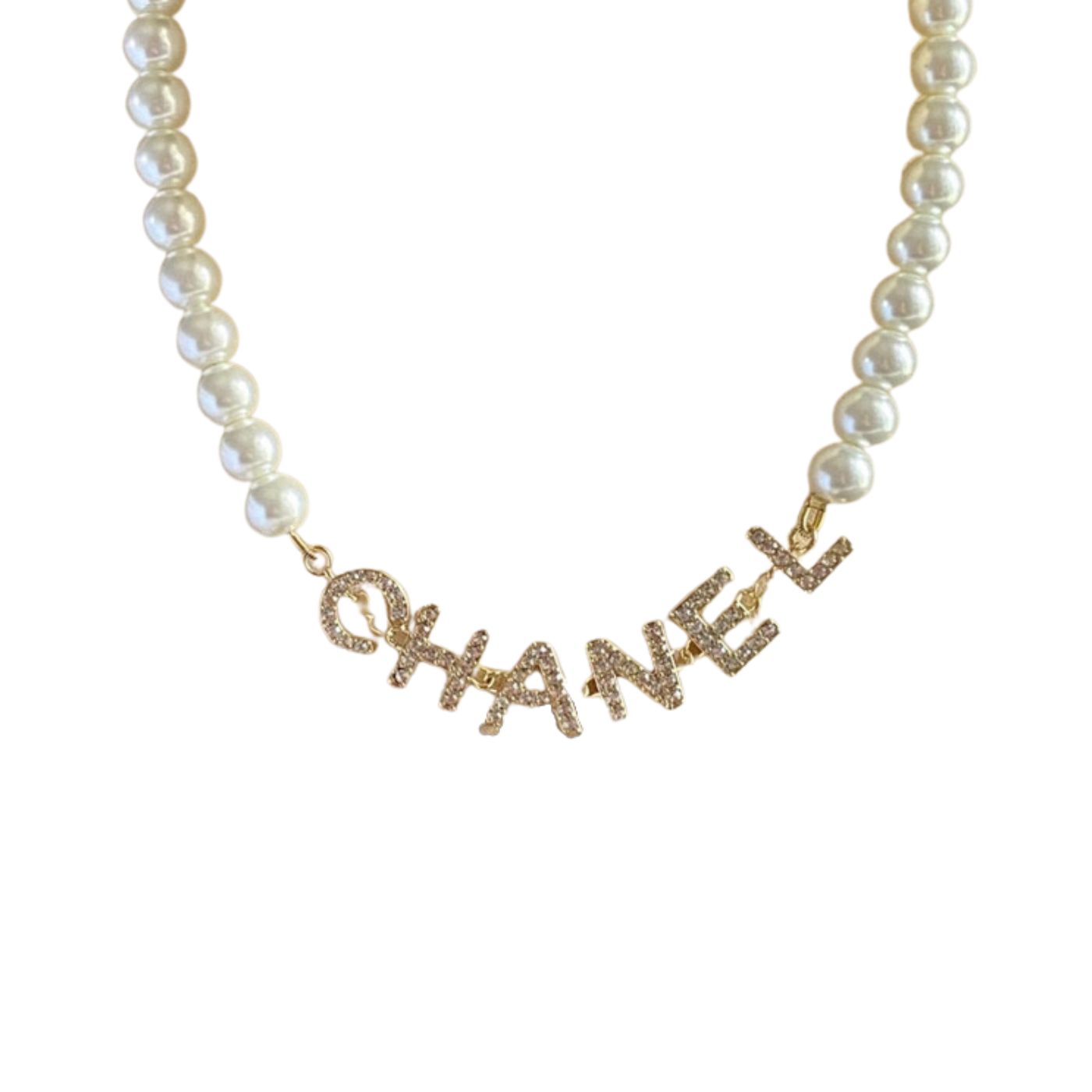 Chanel Pearl Necklace Gold For Women