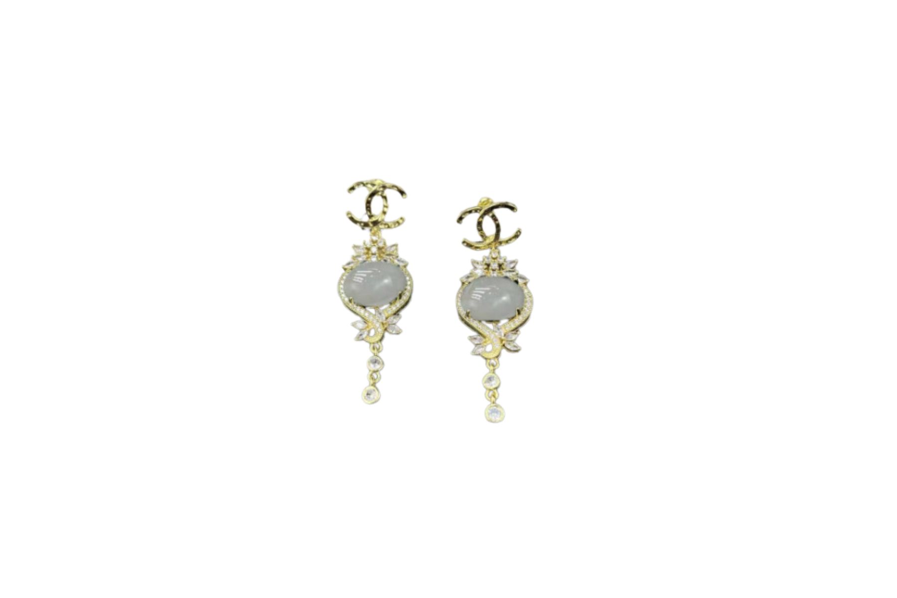 Chanel Pearls Earrings Gold Tone For Women