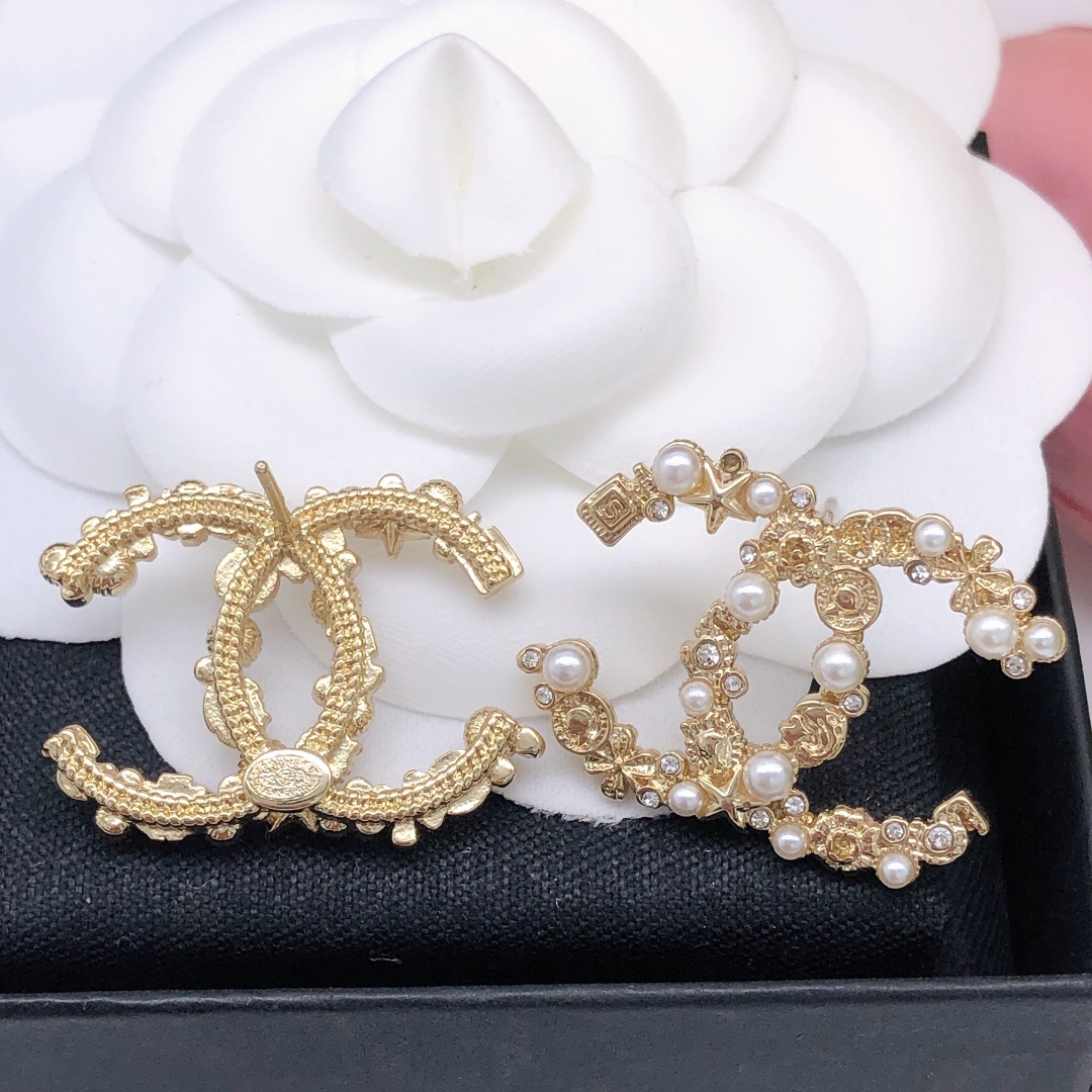 Chanel Perfume Bottle Earrings Gold For Women