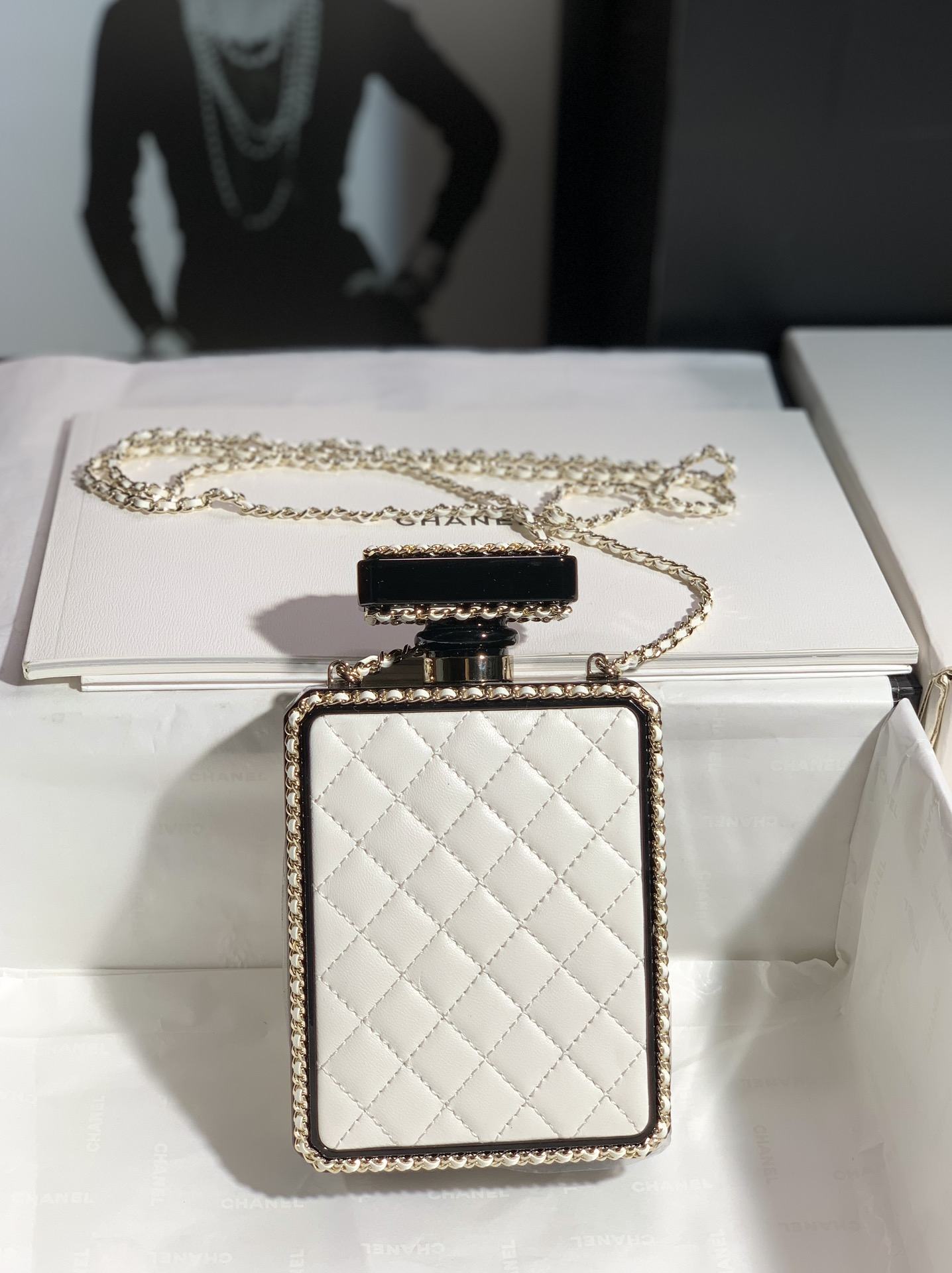 Chanel Perfume Bottle Minaudiere White For Women 16cm / 6.3in