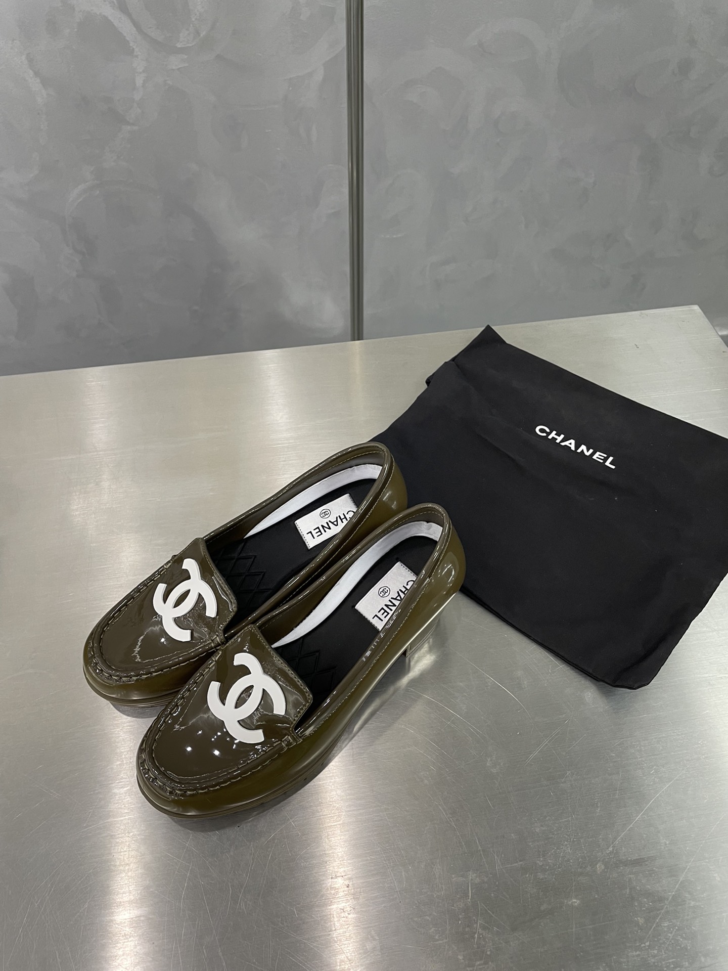 Chanel Pumps Green Khaki For Women