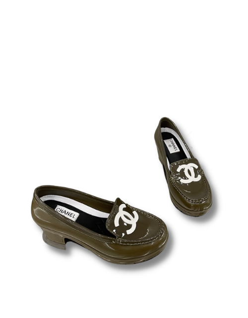 Chanel Pumps Green Khaki For Women