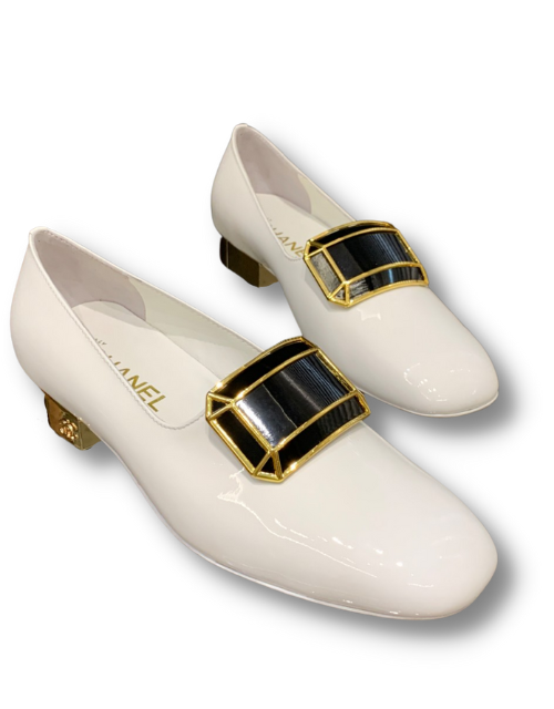 Chanel Pumps White For Women 1.4in/3.5cm