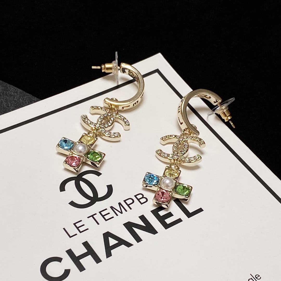 Chanel Rivet Earrings Gold For Women
