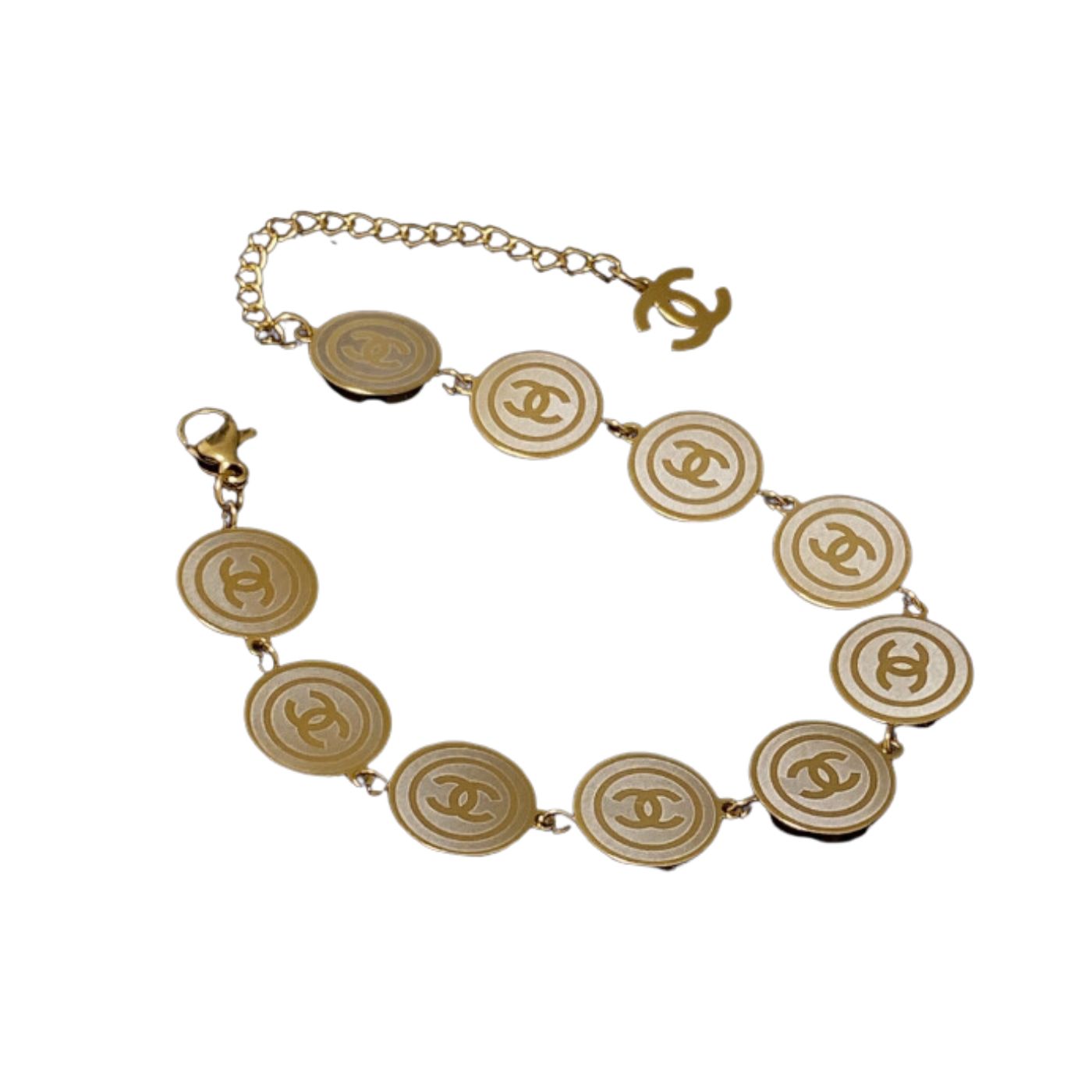 Chanel Round Coin Bracelet Gold For Women