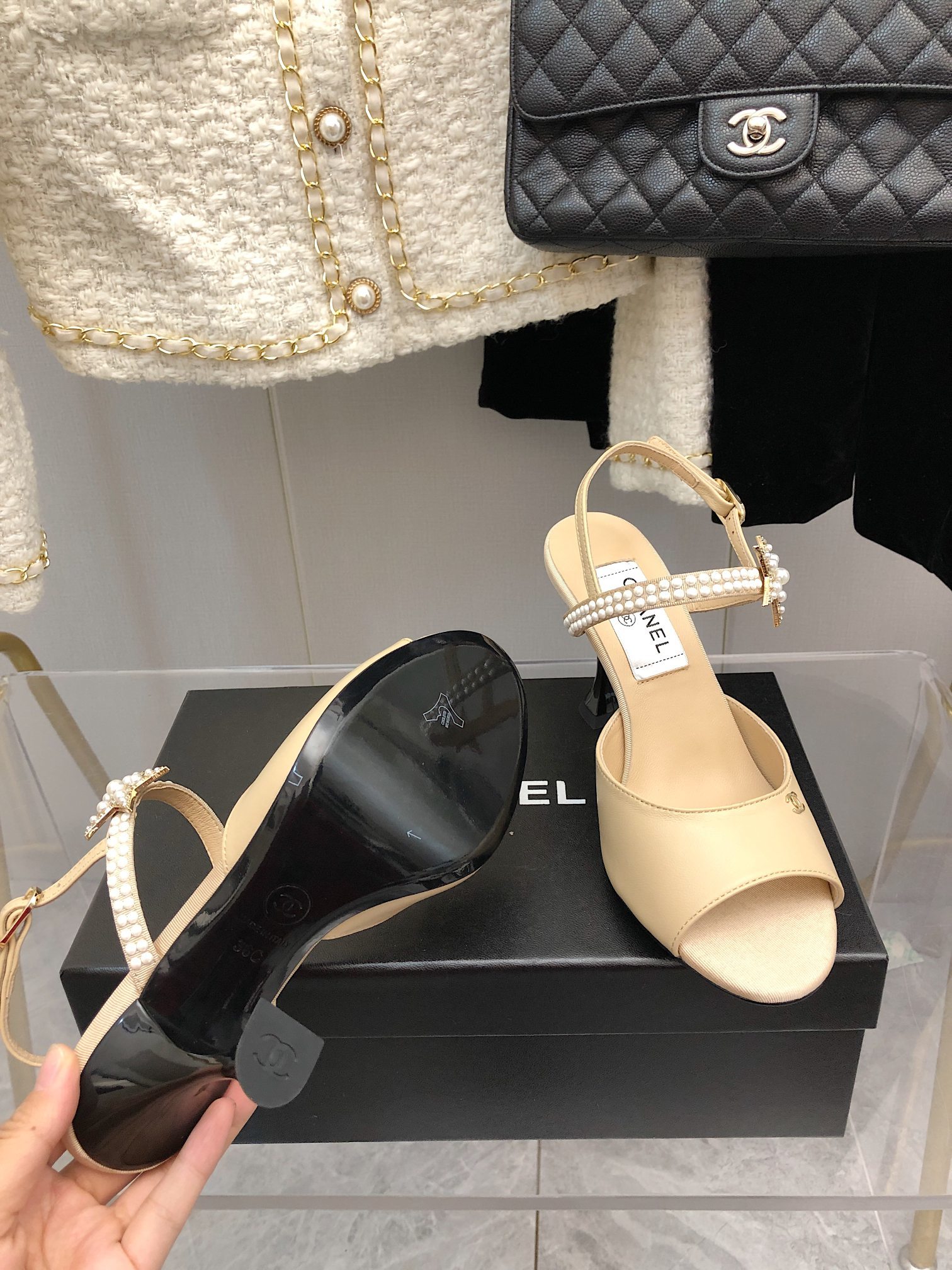 Chanel Sandals Beige For Women, Women’s Shoes
