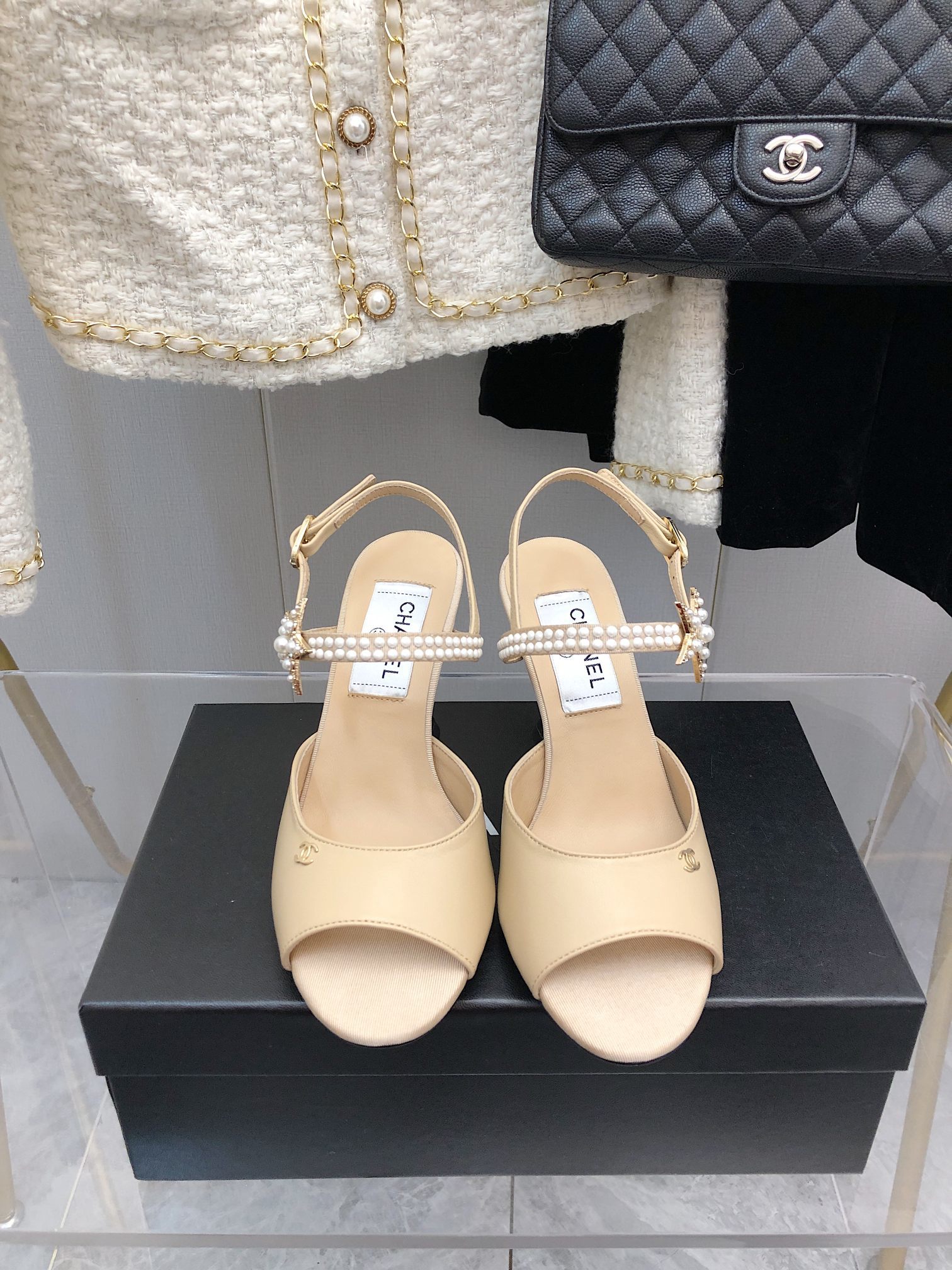 Chanel Sandals Beige For Women, Women’s Shoes