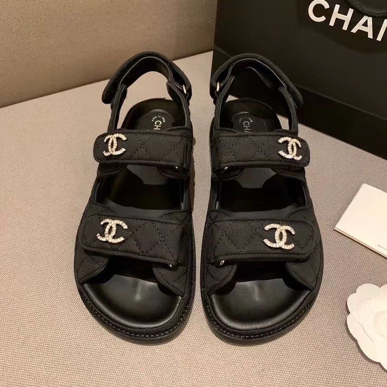 Chanel Sandals Black For Women, Women’s Shoes 261154