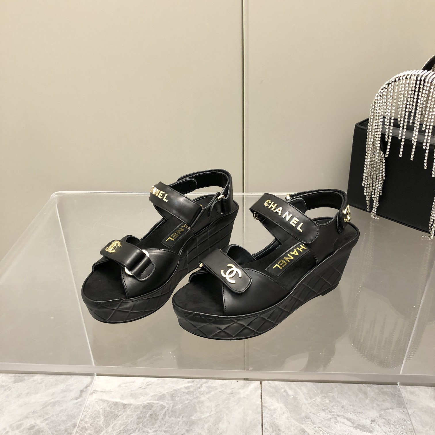 Chanel Sandals Black For Women, Women’s Shoes