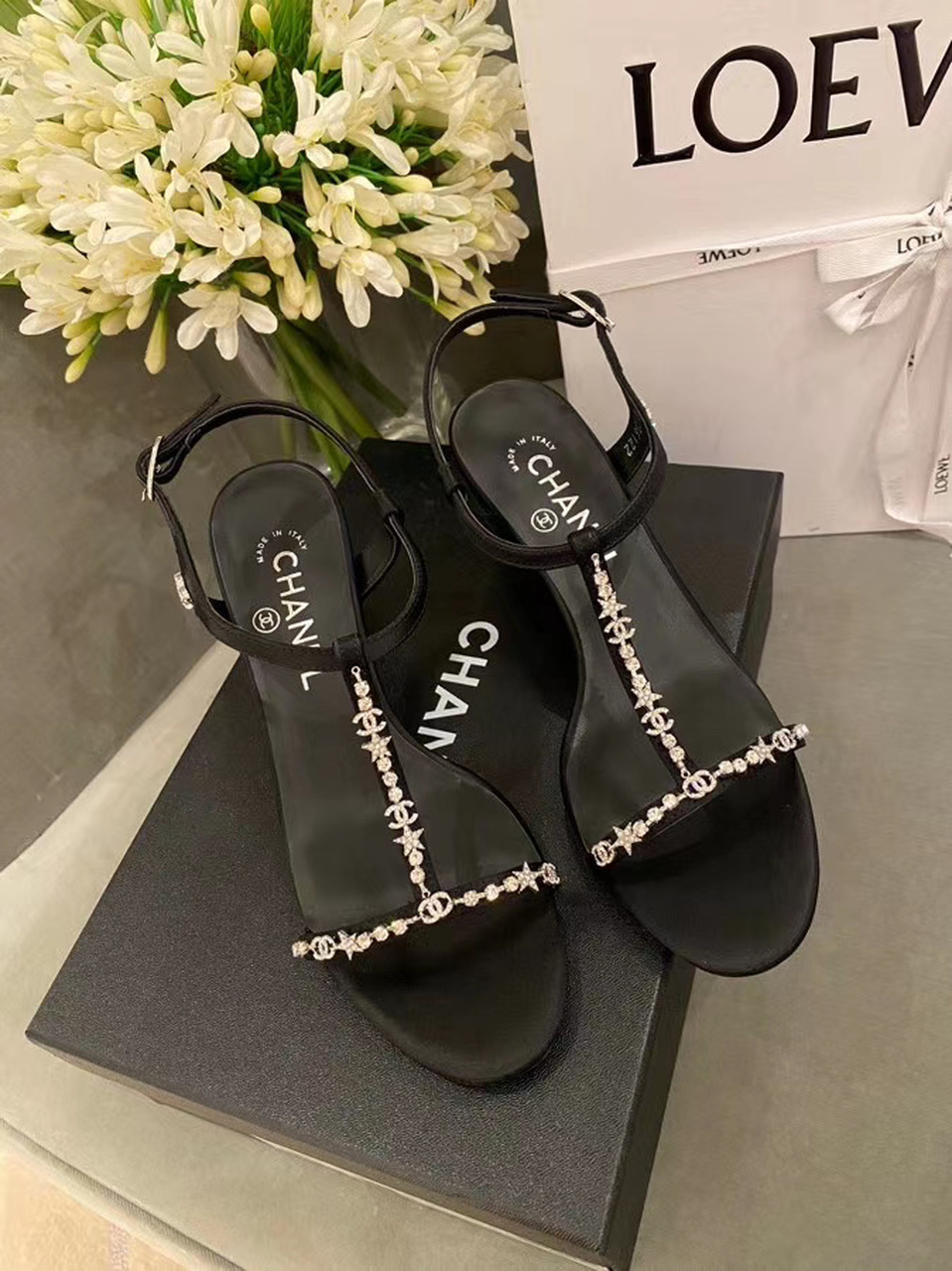 Chanel Sandals Black For Women, Women’s Shoes G36122