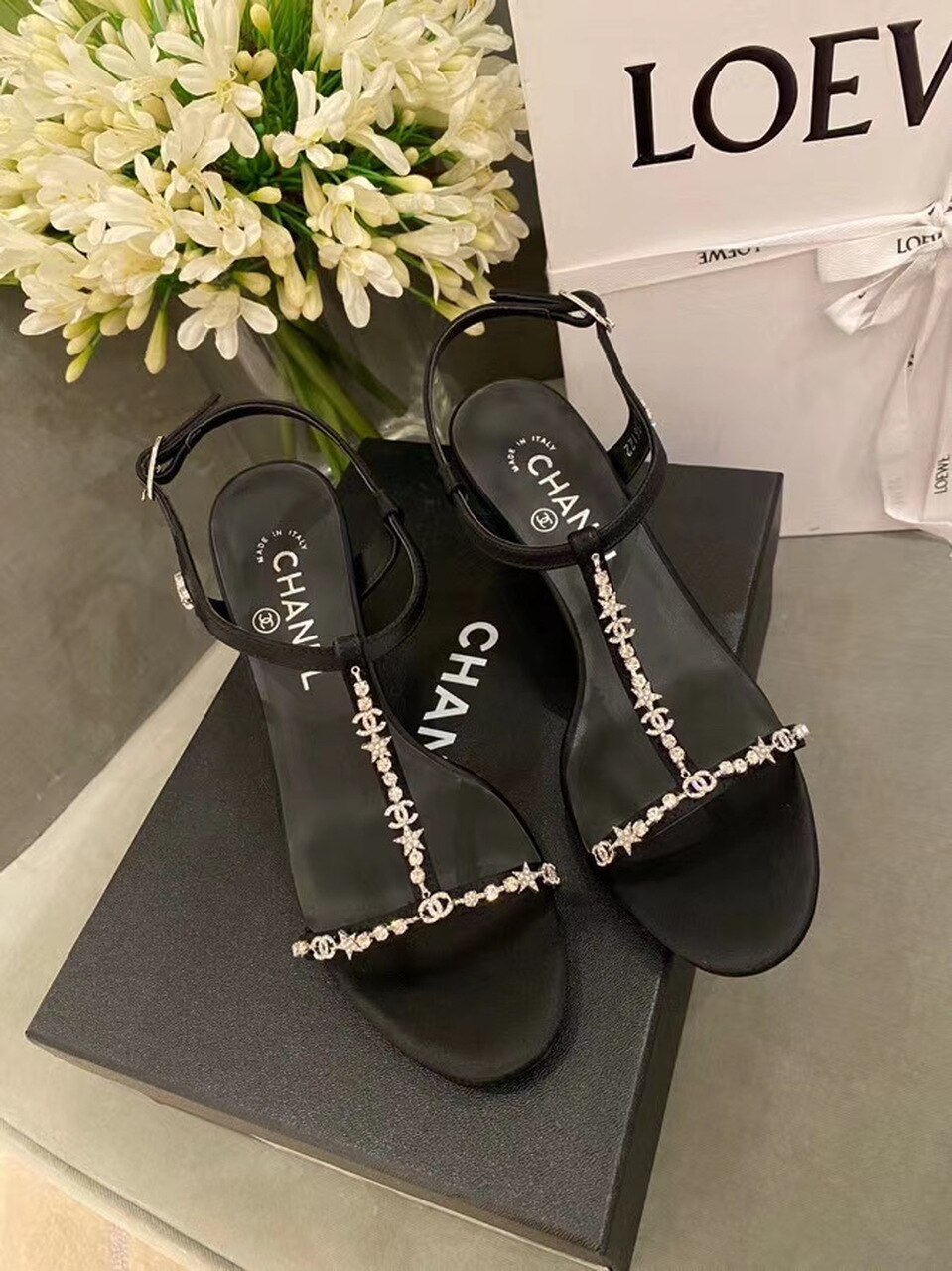 Chanel Sandals Black For Women, Women’s Shoes G36122