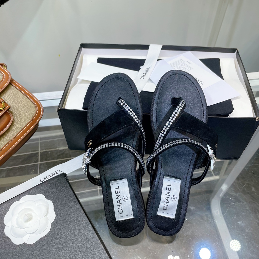 Chanel Sandals Black For Women, Women’s Shoes
