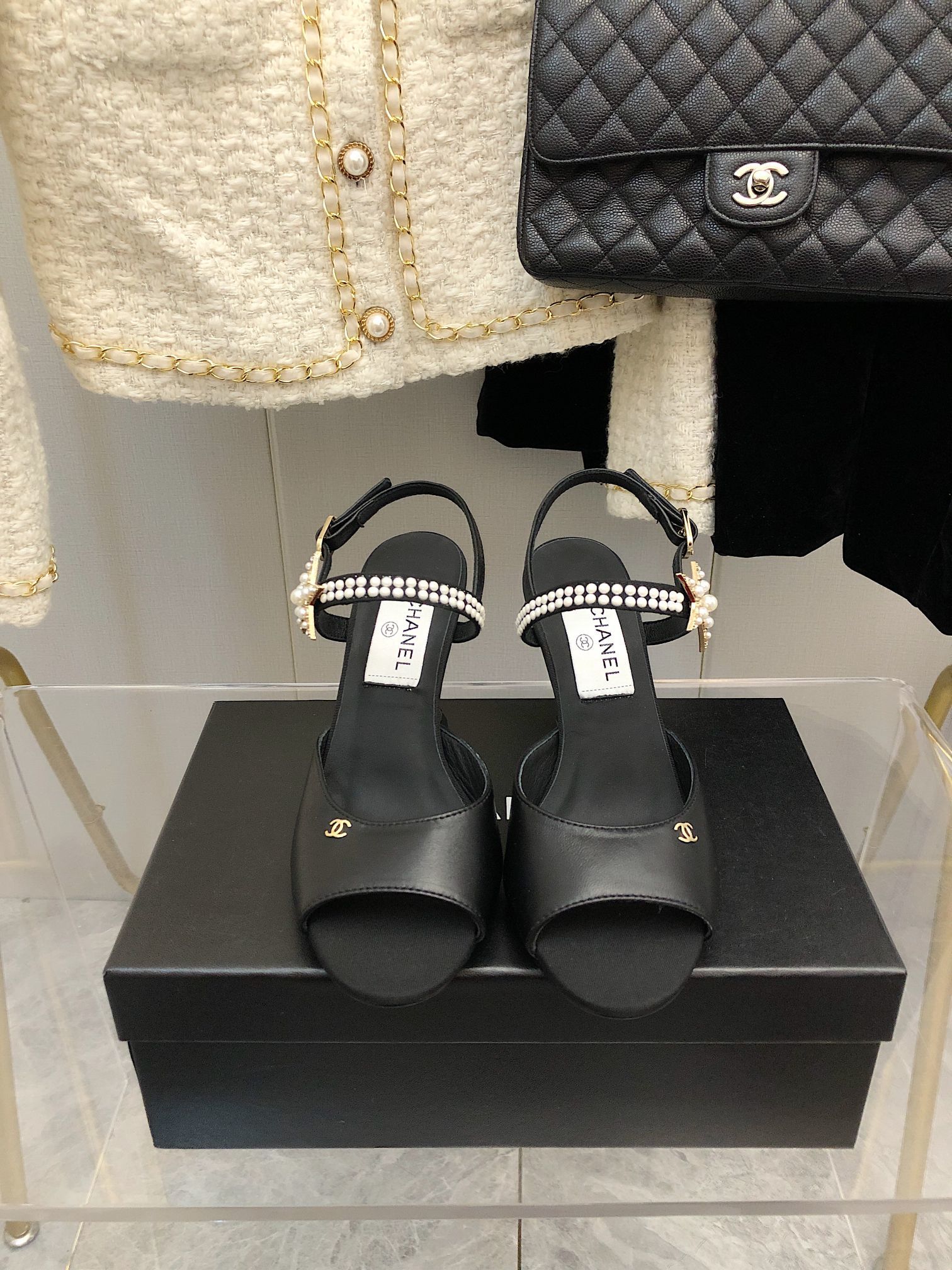 Chanel Sandals Black For Women, Women’s Shoes