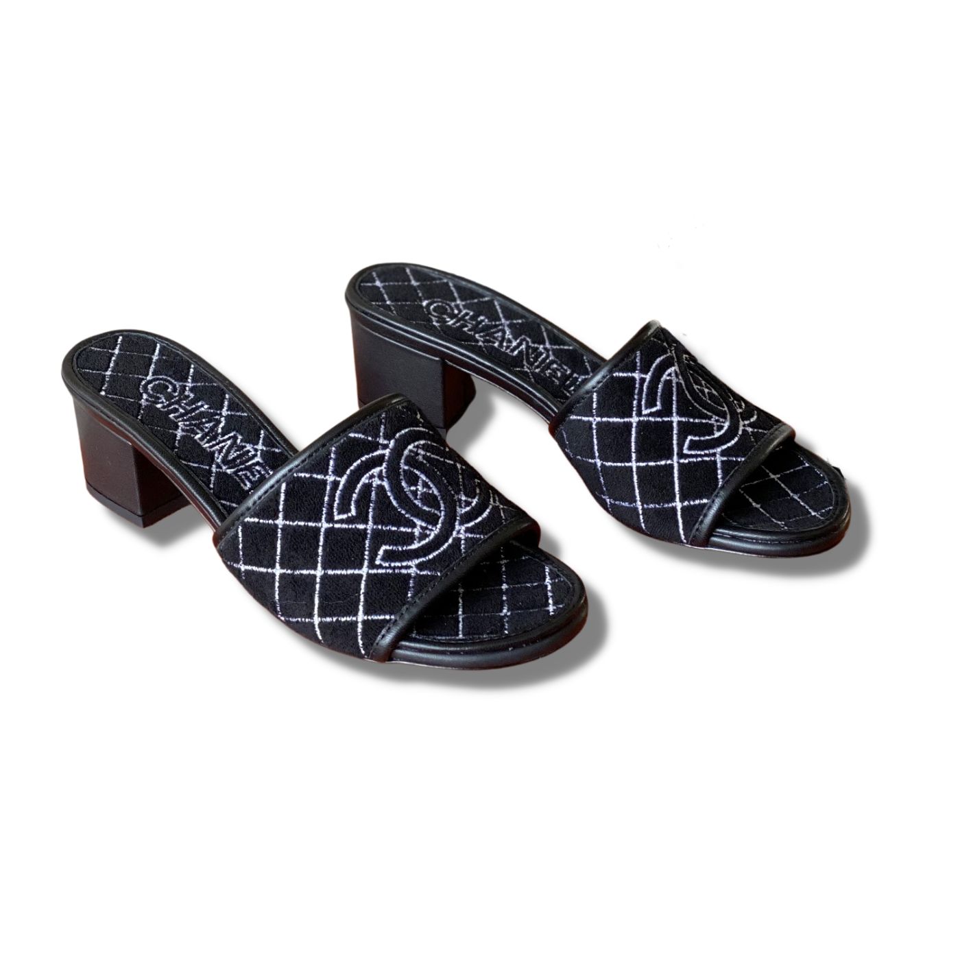 Chanel Sandals Black For Women 1.77in/4.5cm