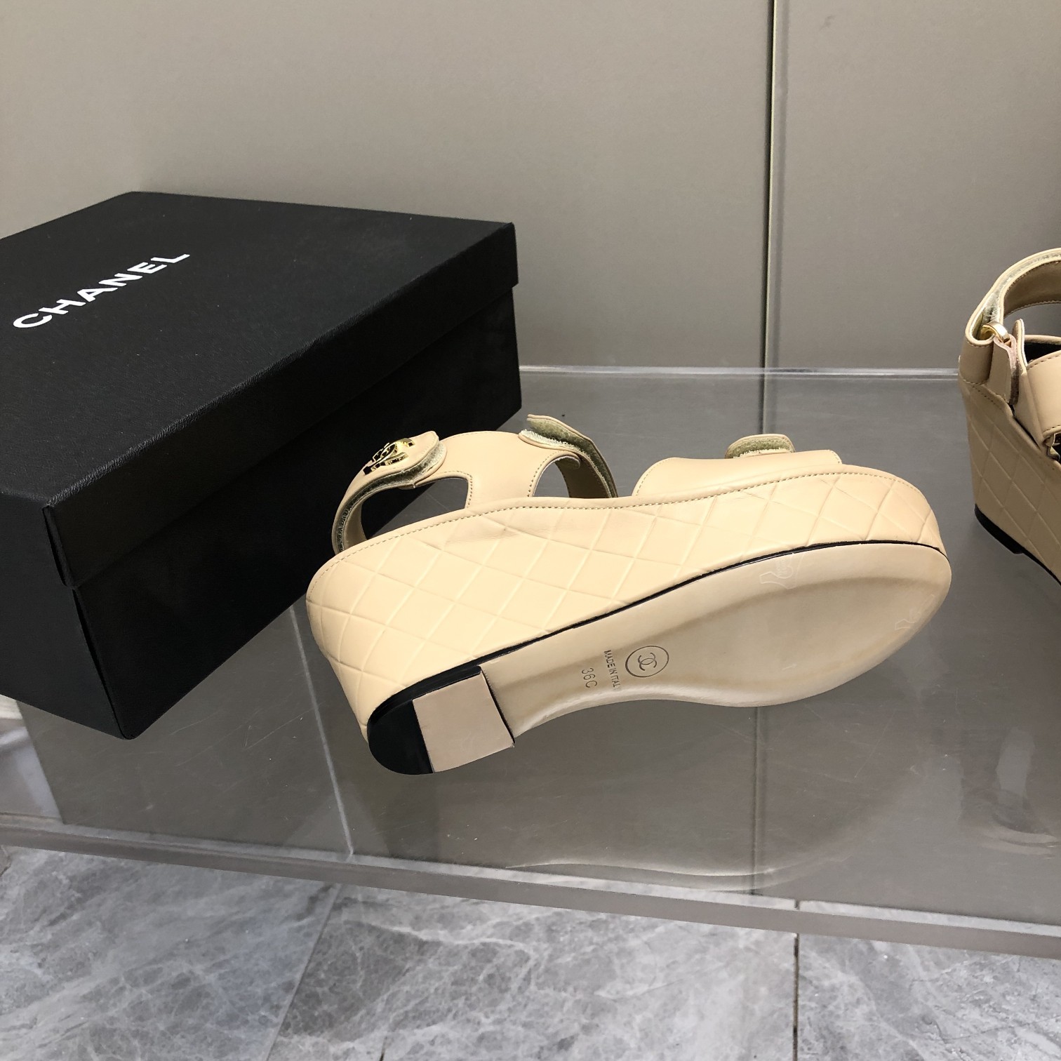 Chanel Sandals Cream For Women, Women’s Shoes