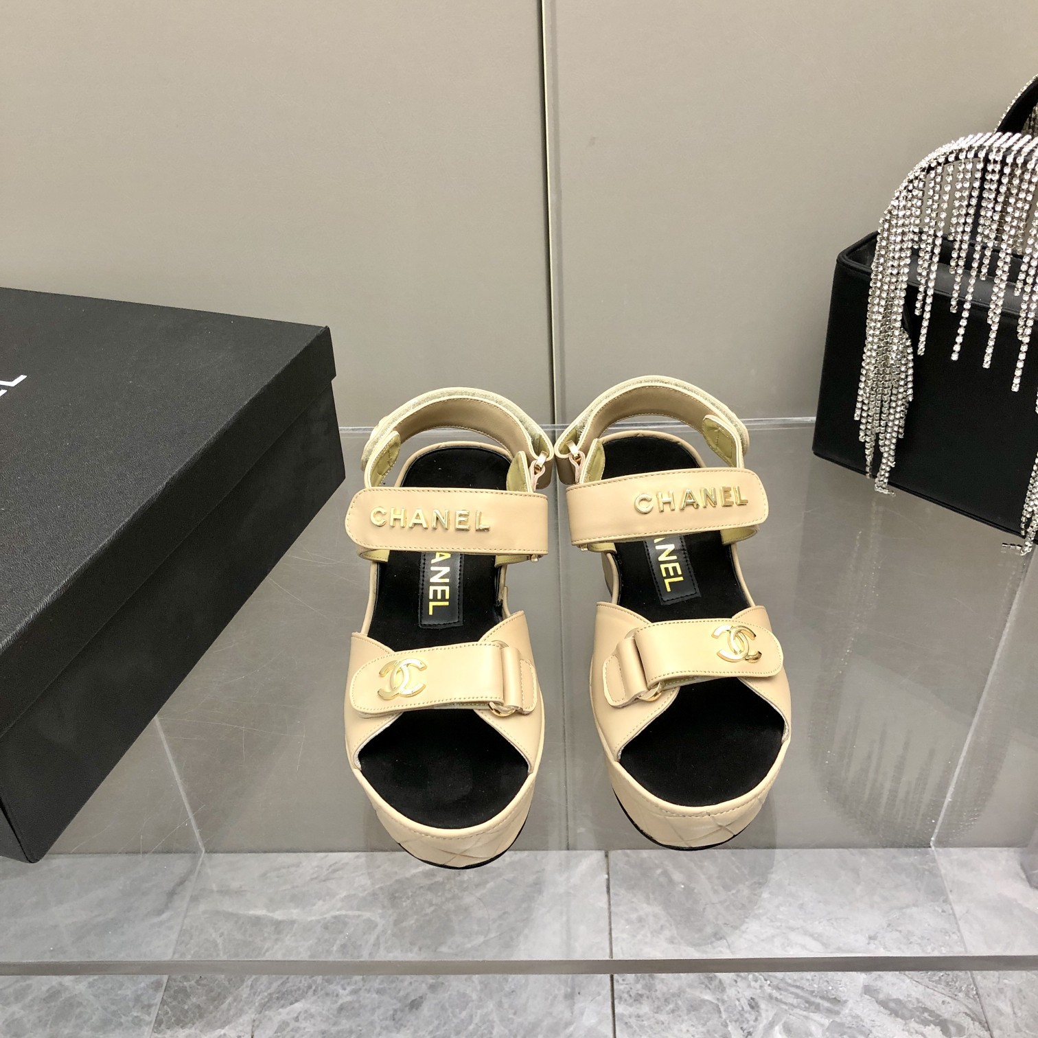 Chanel Sandals Cream For Women, Women’s Shoes